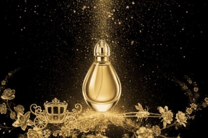 漆黒に煌めくゲランの涙。馬車と花々が描く、芳しい世界へ。Guerlain’s Tears, radiant in jet black. To a fragrant world, painted by the carriage and blossoms.