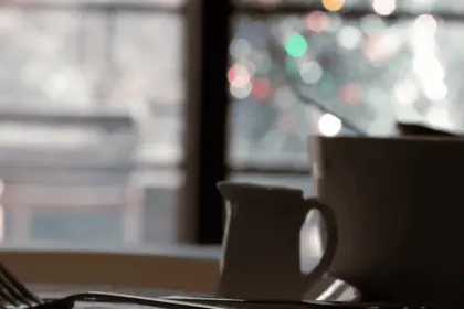 Shimmering light beyond the glass